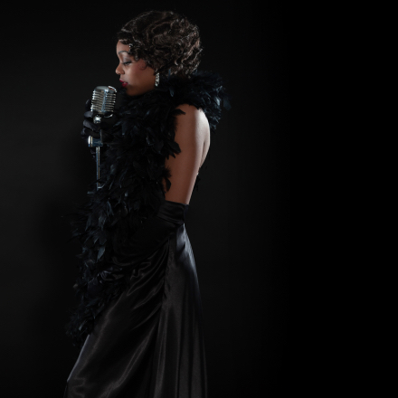 Vintage,Jazz,Woman,Singing.,Black,African,American.,Copy,Space.